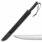Forged Warrior Jungle Beast Short Sword - Ultra tough High Carbon Spring Steel; Solid One-Piece Construction - Genuine Leather Handle, Sheath - Samurai / Ninja Style - Functional - 27" - Image 3