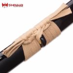 Shinwa Regal Makaku Sword Set - Katana, Wakizashi, Display Stand, Damascus Steel Blades, Genuine Rayskin - Image 4