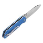 QSP EDC Folding Pocket Knife, 440c Blade, 4" G10 handle, Left and Right Handed Thumb Stub Opening, Smooth Liner Lock with Copper Washes, QSP Parrot (blue) - Image 12