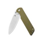 QSP EDC Folding Pocket Knfe, D2 Blade, 4" G10 handle, Left and Right Handed Thumb Stub Opening, Smooth Liner Lock with Copper Washes, QSP Parrot (OD green, D2 steel) - Image 5