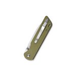 QSP EDC Folding Pocket Knfe, D2 Blade, 4" G10 handle, Left and Right Handed Thumb Stub Opening, Smooth Liner Lock with Copper Washes, QSP Parrot (OD green, D2 steel) - Image 6