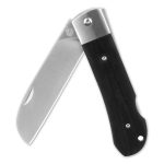 QSP Knives Worker Folding Knife 3.5" N690 Satin Sheepsfoot Blade, Black G10 Handles with Stainless Steel Bolsters - QS128-A - Image 15