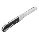 QSP Knives Worker Folding Knife 3.5" N690 Satin Sheepsfoot Blade, Black G10 Handles with Stainless Steel Bolsters - QS128-A - Image 17
