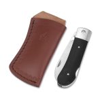 QSP Knives Worker Folding Knife 3.5" N690 Satin Sheepsfoot Blade, Black G10 Handles with Stainless Steel Bolsters - QS128-A - Image 2