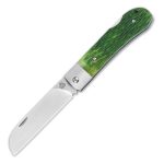 QSP Knives Worker Folding Knife 3.5" N690 Satin Sheepsfoot Blade, Green Jigged Bone Handle with Stainless Steel Bolsters - QS128-B - Image 13