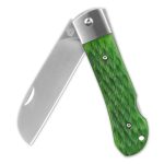 QSP Knives Worker Folding Knife 3.5" N690 Satin Sheepsfoot Blade, Green Jigged Bone Handle with Stainless Steel Bolsters - QS128-B - Image 14