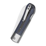QSP Knives Worker Folding Knife 3.5" N690 Satin Sheepsfoot Blade, Blue G10/Carbon Fiber Handles with Stainless Steel Bolsters - QS128-D - Image 13