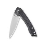 QSP Leopard Liner Lock Knife Black Micarta Handle (3" Satin) QS135-B - Image 9