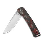 QSP Osprey Liner Lock Knife Shredded CF/Red G-10 (3.25" Satin) QS139-F1 - Image 17