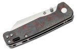 QSP Knives Penguin Folding Knife 3.06" D2 Two-Tone Satin Sheepsfoot Blade, Red Shredded Carbon Fibre Handles - QS130-TRD - Image 9