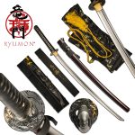 Ryumon Hand Forged and Folded Gold Dragon / Samurai Sword / Katana- RY-3207RS