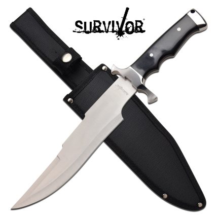 Survivor Large Bowie Fixed Blade Knife - SV-FIX010BK