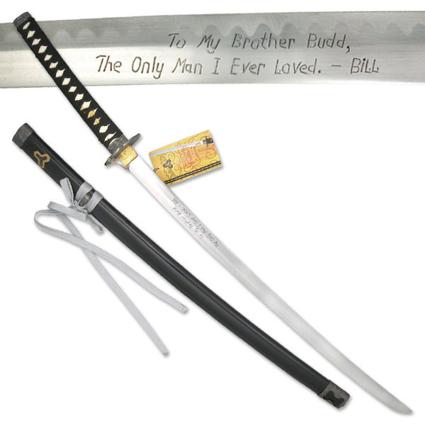 SW-350B Kill Bill Budds Samurai Sword Katana Replica - SW-350B "To My Brother Budd. The Only Man I ever Loved" - Image 1