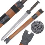 Hand Made / Sharpened Chinese barbarian sword - SW-403 CRACKED SCABBARD - BLADE IS PERFECT