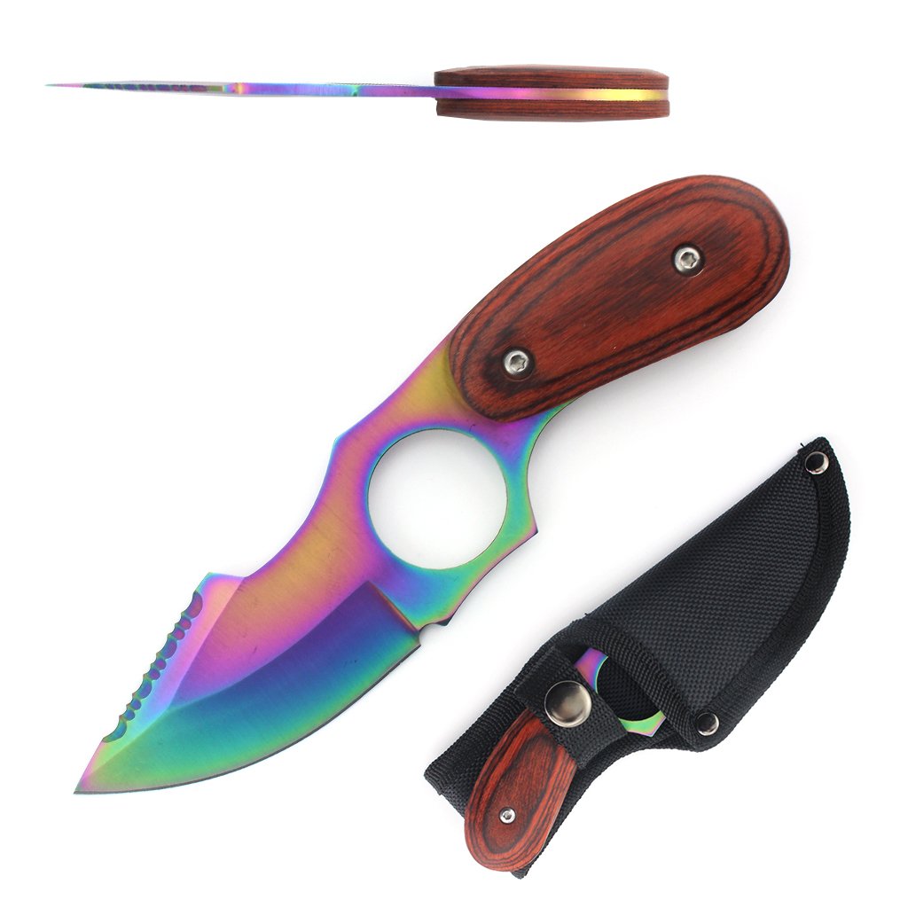 T226098COL (1) 6.3? Full Tang Fixed Blade Hunting Knife w/ Index Guard - Image 1