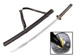 Tactical Hand Forged 41? 1045 Carbon Steel Samurai Sword with Brown Leather Sheath w/ Shoulder Strap - T64019 - Image 9