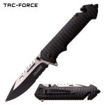 TAC FORCE ASSIST FOLDING KNIFE, TWO-TONE HALF-SERRATED BLADE, SURVIVAL FOLDER - TF-916BK