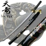 Ten Ryu HAND FORGED FOLDED DAMASCUS STEEL Life Dragon Samurai Katana 41 " OVERALL - TR-013