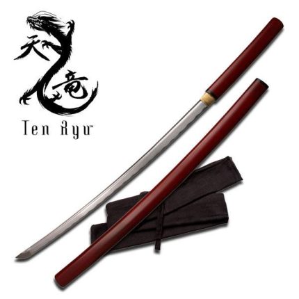 Ten Ryu Hand Forged Shirasaya Samurai Sword - TR-025BG