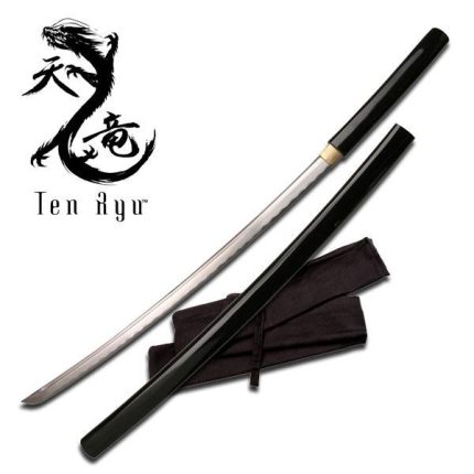 Ten Ryu Hand Forged Shirasaya Samurai Sword - TR-025BK