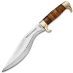 USMC Stacked Leather Handle Kukri Knife - UC3329
