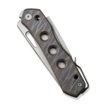 WEKNIFE Vision R Manual Thumb Knife Tiger Stripe Pattern Flamed Titanium Handle (3.54" Silver Bead Blasted CPM 20CV Blade) WE21031-6 - - Image 6