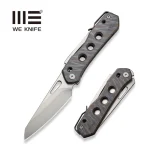WEKNIFE Vision R Manual Thumb Knife Tiger Stripe Pattern Flamed Titanium Handle (3.54" Silver Bead Blasted CPM 20CV Blade) WE21031-6 -