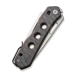 WEKNIFE Vision R Manual Thumb Knife Tiger Stripe Pattern Flamed Titanium Handle (3.54" Silver Bead Blasted CPM 20CV Blade) WE21031-6 - - Image 7