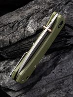 We Knife Company Ben Petersen Banter Folding Knife 2.9" S35VN Stonewashed Spear Point Blade, OD Green G10 Handles - 2004D - Image 10