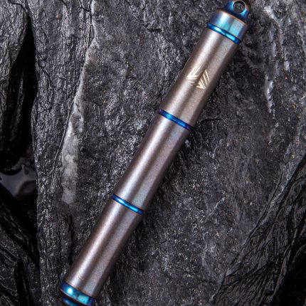 We Knife Company Syrinx Titanium Screw Cap Pen, Blue - TP- 04A