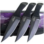 Gil Hibben Black Triple Pro Throwing Knife Set With Nylon Sheath - GH0947B - Image 2