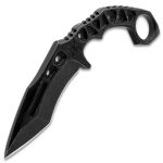 M48 OPS TANKER KARAMBIT WITH SHEATH - 3CR13 STAINLESS STEEL CONSTRUCTION, BLACK FINISH, OPEN-RING POMMEL - LENGTH 9 1/8” - UC3443 - Image 2