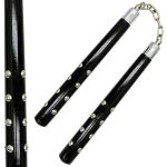 BLADESUSA 12" Black Wood Nunchaku with Chrome Studs - SE-1001-ST - Image 4