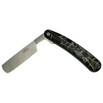 Master USA Quick Opening Folding Knife Straight Razor 3.75" Blade Black Widow Spider Design - - Image 5