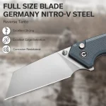 CIVIVI Amirite Flipper & Thumb Stud & Button Lock Knife G10 Handle (3.48" Nitro-V Blade) C23028-1 - Image 6