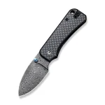 CIVIVI Baby Banter Thumb Stud Knife Carbon Fiber Overlay On G10 Handle (2.34" Damascus Blade) C19068S-DS1 - Image 9