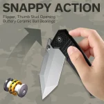 CIVIVI Bhaltair Flipper & Thumb Stud Knife Black Coarse G10 Handle (3.98" Stonewashed 14C28N Blade) C23024-1 - Image 3
