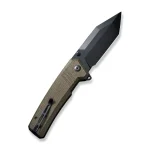 CIVIVI Bhaltair Flipper & Thumb Stud Knife Green Burlap Micarta Handle (3.98" Black 14C28N Blade) C23024-3 - Image 6