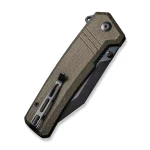 CIVIVI Bhaltair Flipper & Thumb Stud Knife Green Burlap Micarta Handle (3.98" Black 14C28N Blade) C23024-3 - Image 10