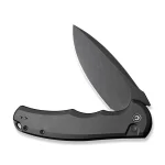 CIVIVI Button Lock Praxis Flipper Knife Black Aluminum Handle (3.75" Black Stonewashed Nitro-V Blade) C18026E- 1 - Image 5