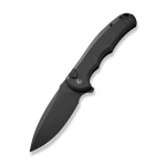 CIVIVI Button Lock Praxis Flipper Knife Black Aluminum Handle (3.75" Black Stonewashed Nitro-V Blade) C18026E- 1 - Image 2