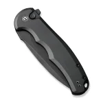 CIVIVI Button Lock Praxis Flipper Knife Black Aluminum Handle (3.75" Black Stonewashed Nitro-V Blade) C18026E- 1 - Image 4