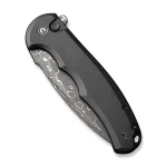 CIVIVI Button Lock Praxis Flipper Knife Black Aluminum Handle (3.75" Damascus Blade) C18026E-DS1 - Image 7