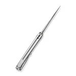 CIVIVI Button Lock Praxis Flipper Knife Silver Aluminum Handle (3.75" Satin Finished Nitro-V Blade) C18026E-2 - Image 7