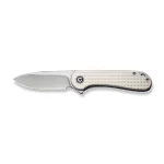 CIVIVI Elementum Flipper Knife Frag Patterned Ivory G10 Handle (2.96" Satin Finished D2 Blade) C907A-3 - Image 4