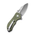 CIVIVI Gordo Flipper Knife Olive Canvas Micarta Handle (2.51" Satin Finished D2 Blade) C22018C-2 - Image 2