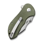 CIVIVI Gordo Flipper Knife Olive Canvas Micarta Handle (2.51" Satin Finished D2 Blade) C22018C-2 - Image 7