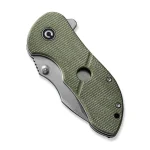 CIVIVI Gordo Flipper Knife Olive Canvas Micarta Handle (2.51" Satin Finished D2 Blade) C22018C-2 - Image 6