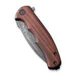 CIVIVI Mini Praxis Flipper Knife Guibourtia Wood Handle (2.98" Black Hand Rubbed Damascus Blade) C18026C-DS1 - Image 5