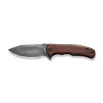 CIVIVI Mini Praxis Flipper Knife Guibourtia Wood Handle (2.98" Black Hand Rubbed Damascus Blade) C18026C-DS1 - Image 7